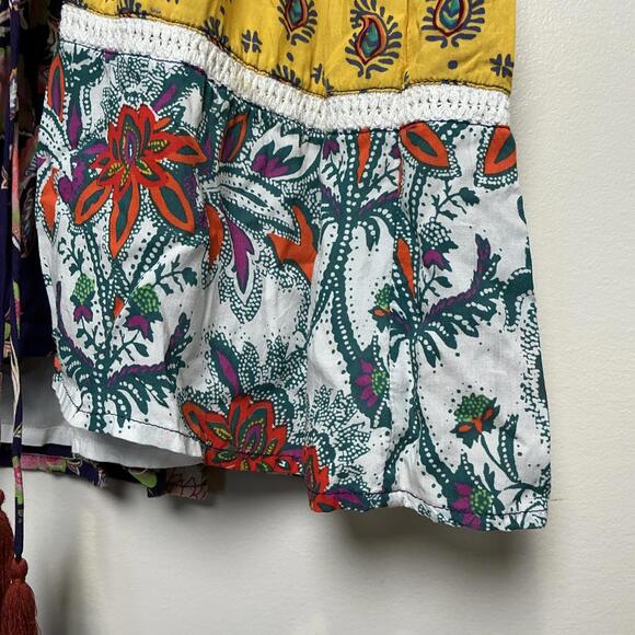 Anthropologie Lilka Dress Size XS Trapeze Multicolor Purple Yellow Patchwork - Picture 3 of 8